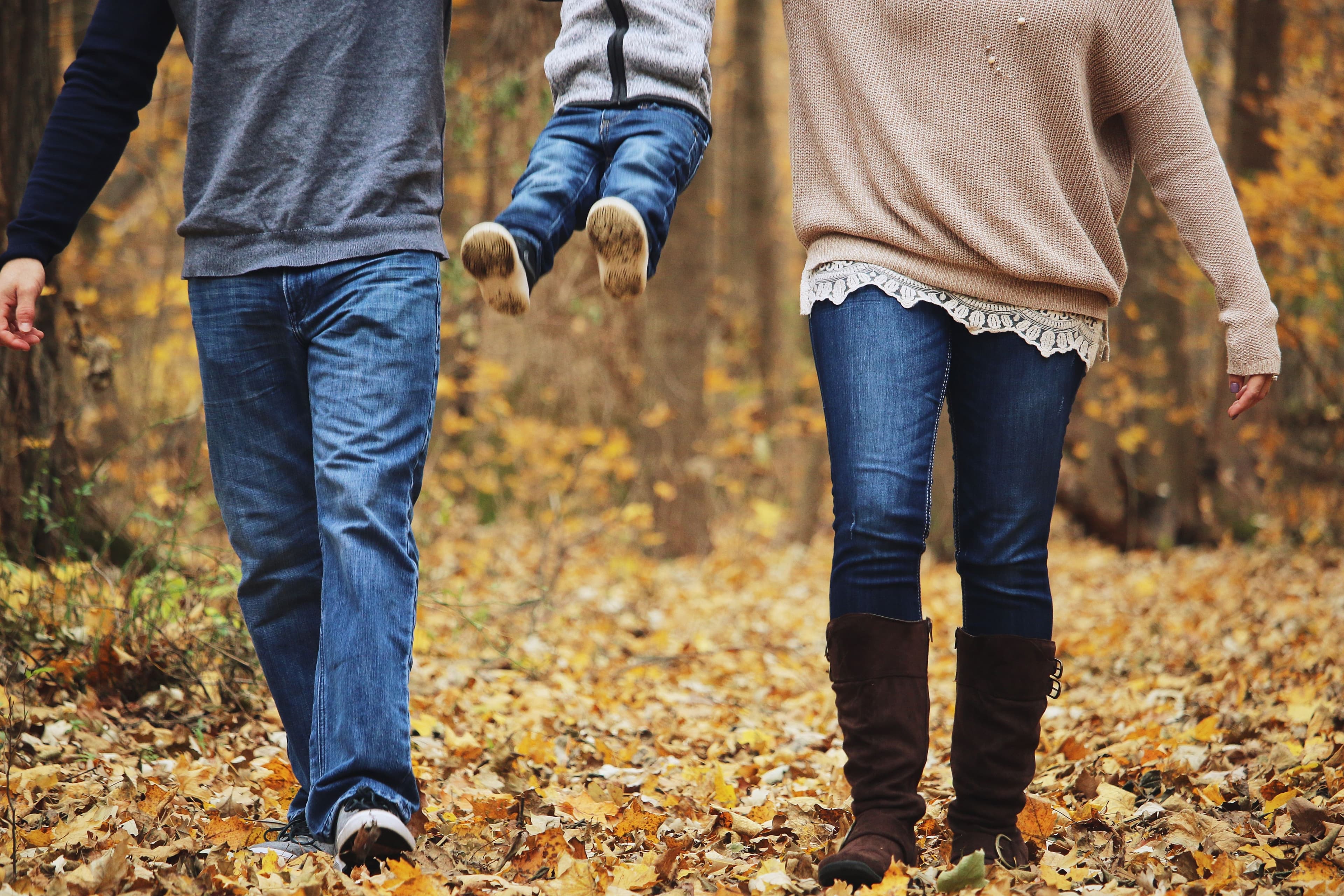 Family walking together during a life transition